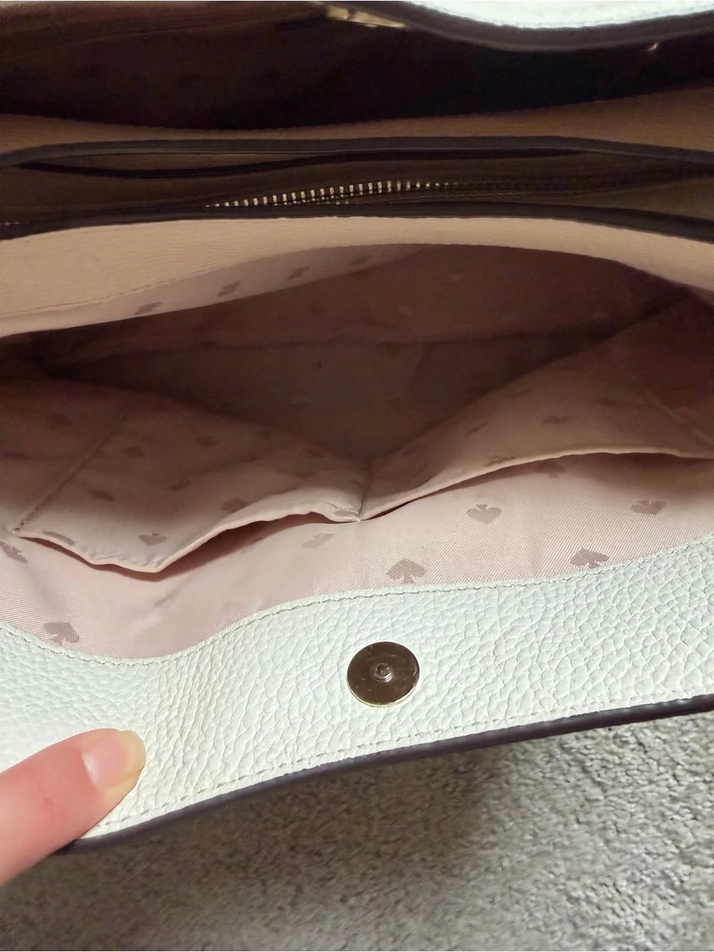 kate spade Cream Pebbled Leather Shoulder Hobo